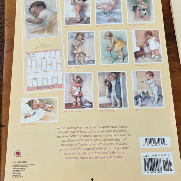 2 Vintage Old Fashioned Children Bessie Pease Gutmann Calendars - Picture 5 of 8